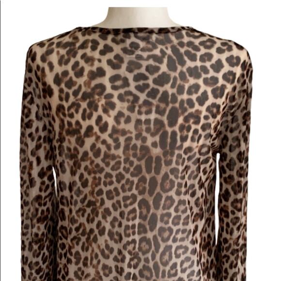 Jordan Taylor Swimsuit Coverup Sheer Brown Tan Leopard Print Coverup Small NEW - Picture 7 of 10